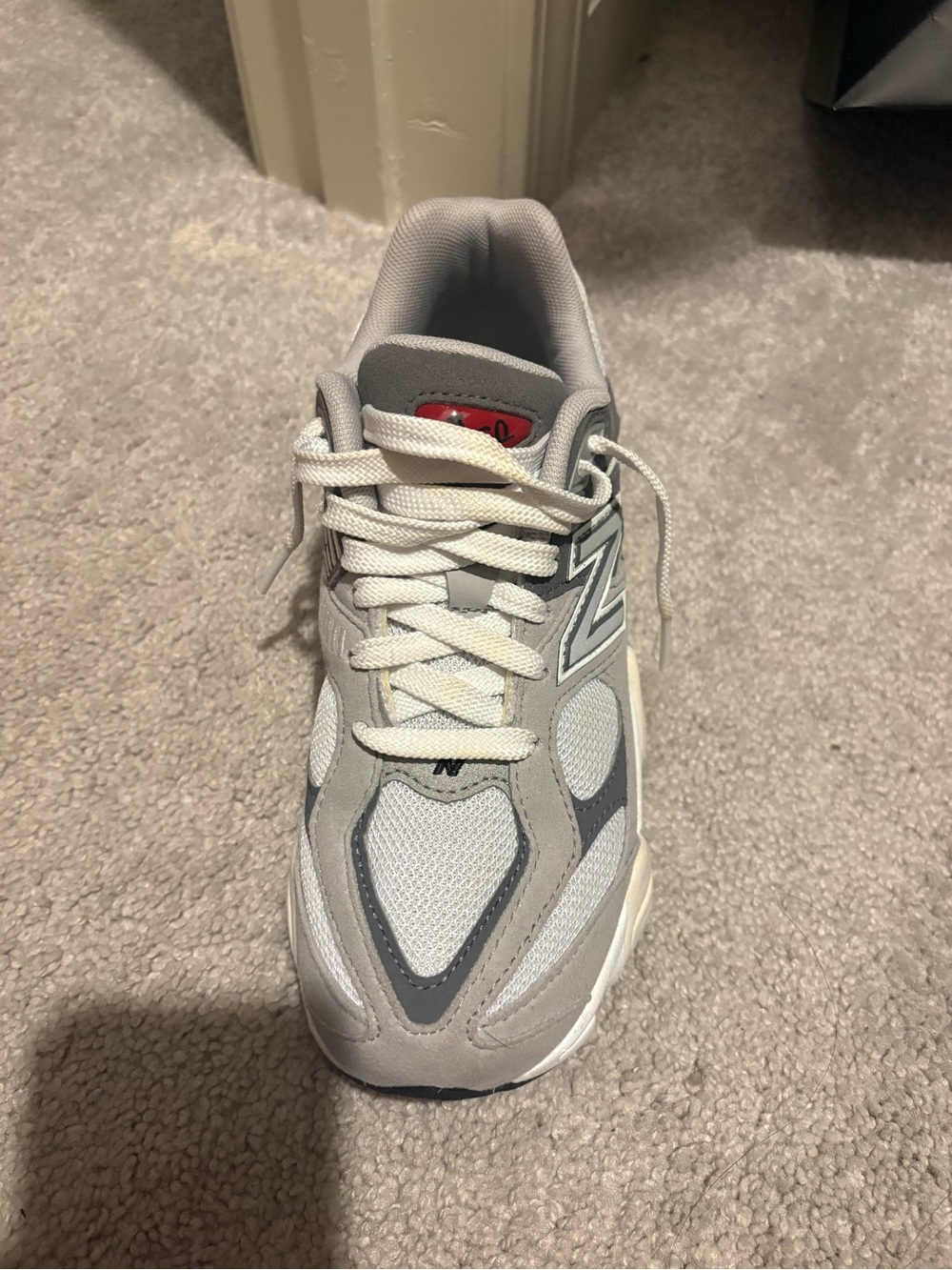 New Balance Gray, White & Cream Retro Runner Sneakers - Picture 3 of 7